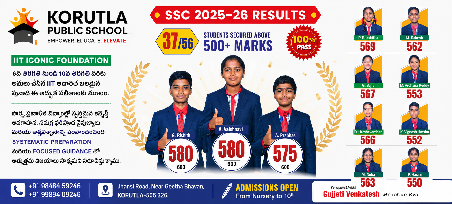 Spacious sports fields and physical development facilities at Korutla Public School